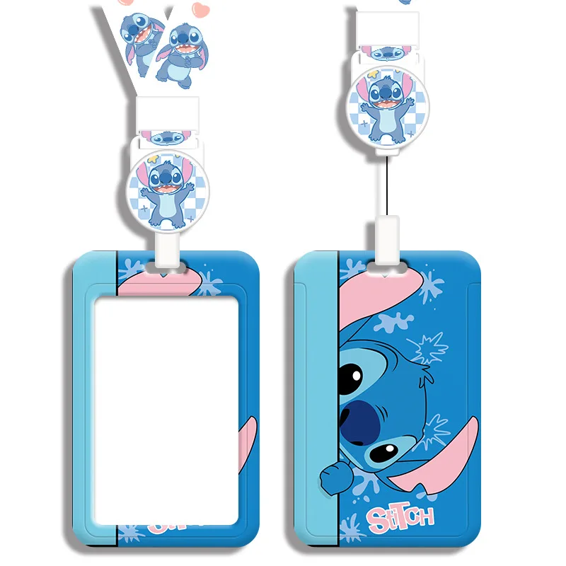 

Disney Stitch Cartoon Retractable Lanyard Card Holder for ID Badge Bus Card Subway Access Control Work Luggage Tag and More