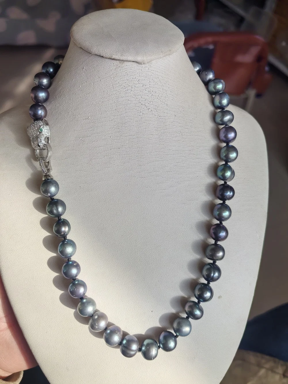 long Baroque AAAA+11-12mm Natural seawater tahitian black Blue Pearl Necklace 925s 36inch 18inch 20inch 54inch