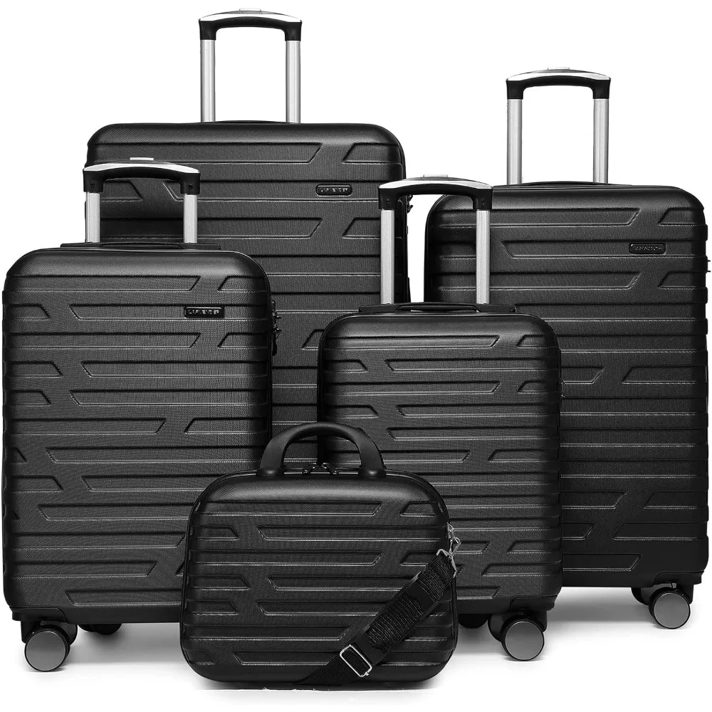 LARVENDER Luggage 5 Piece Sets, Expandable Luggage Sets Clearance, Suitcases with Spinner Wheels