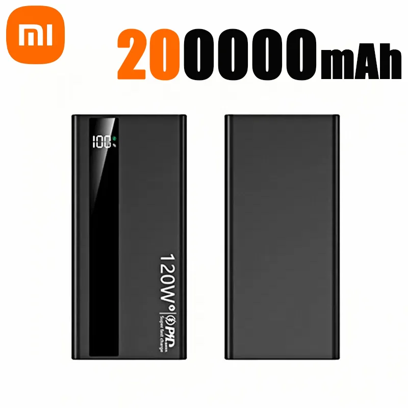 샤오미 대용량 200,000mAh 디지털 디스플레이 보조배터리 – 초고속 120W 충전, 아이폰, 삼성, 화웨이 호환