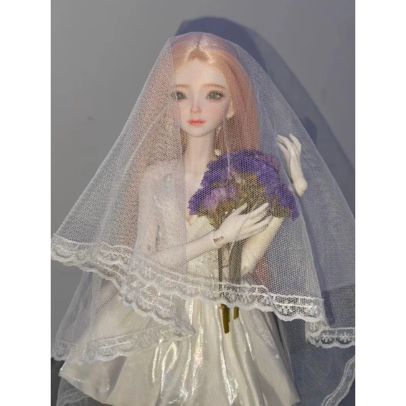 Accesorio BJD de 30 cm, Velo de Novia de Color Puro de 60 cm para Figuras de Acción, Accesorios de Escena, Decoración