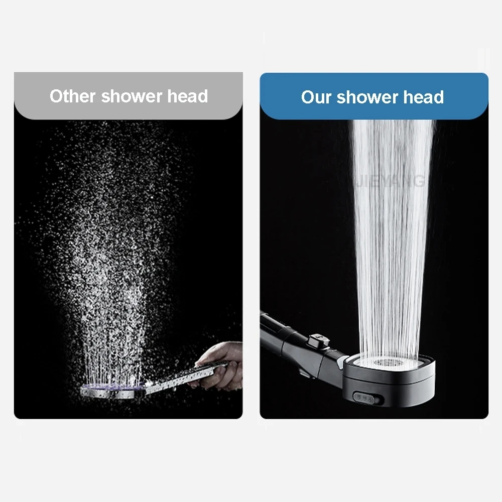 High Pressure Handheld Bathroom Shower Head Water Saving Showerhead Pressurized Adjustable Spray LED Digital Temperature Display