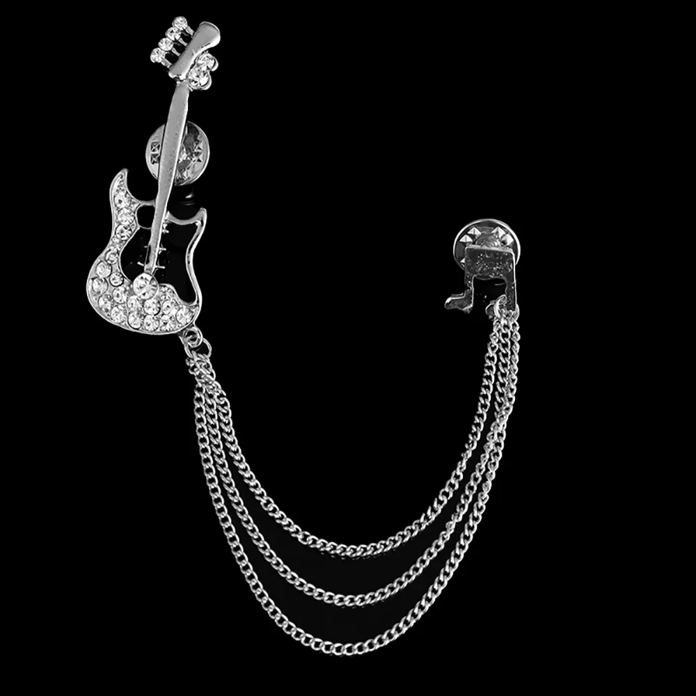 الرجال الموضة ستار الموسيقية ملاحظة شكل طوق سلسلة بروش الرجال شرابة بروش قميص طوق الديكور زر إبرة تناسب ارتداء اليومي