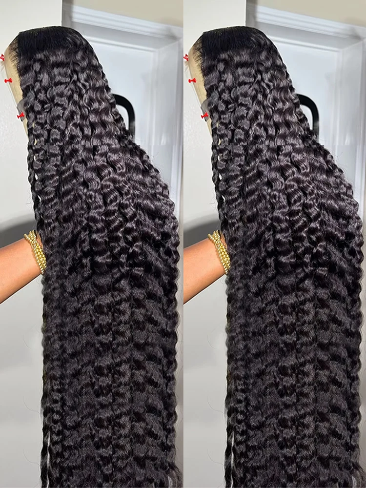 46 Inch Curly Wigs Deep Wave Human Hair 13x6 Lace Frontal Wigs 300% Density Glueless Wigs Human Hair 13x4 360 HD Lace Front Wigs