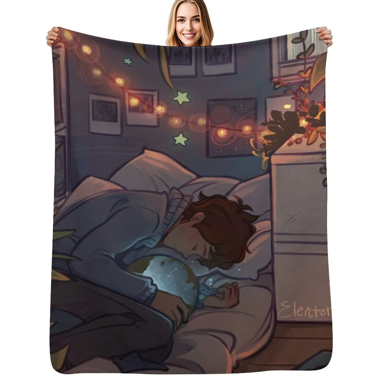 

Blue Lips Throw Blanket anime Picnic Fashion Sofas Blankets