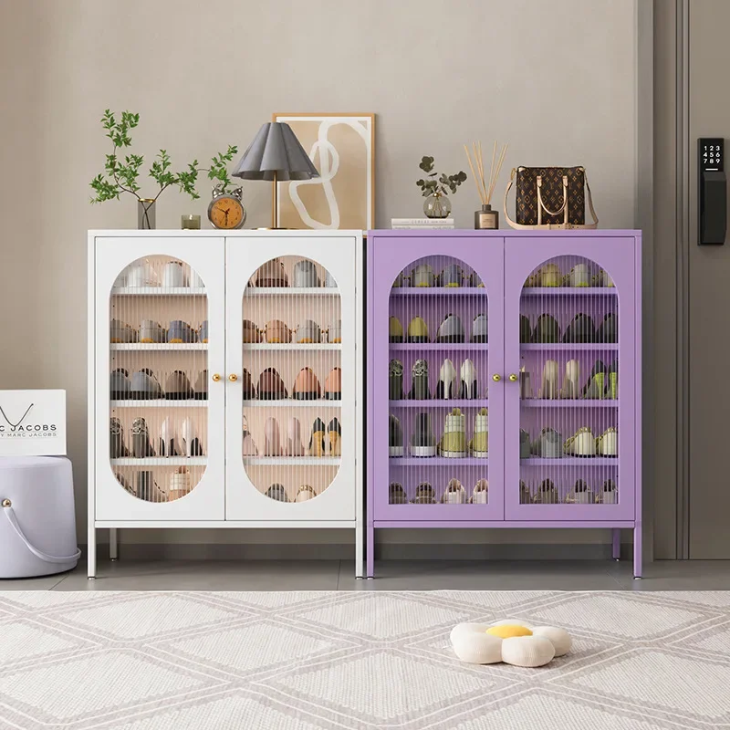 

Steel shoe cabinet, multi-layer iron leather shoe rack at the entrance of the household