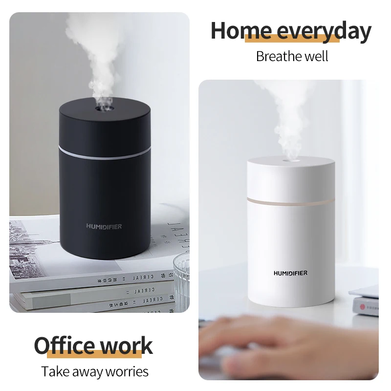 300ml USB Auto Mini Humidifier Desktop Mute Car Office Moisturizing Mute Nano Fine Large Capacity Car Air Humidifier IN STOCK