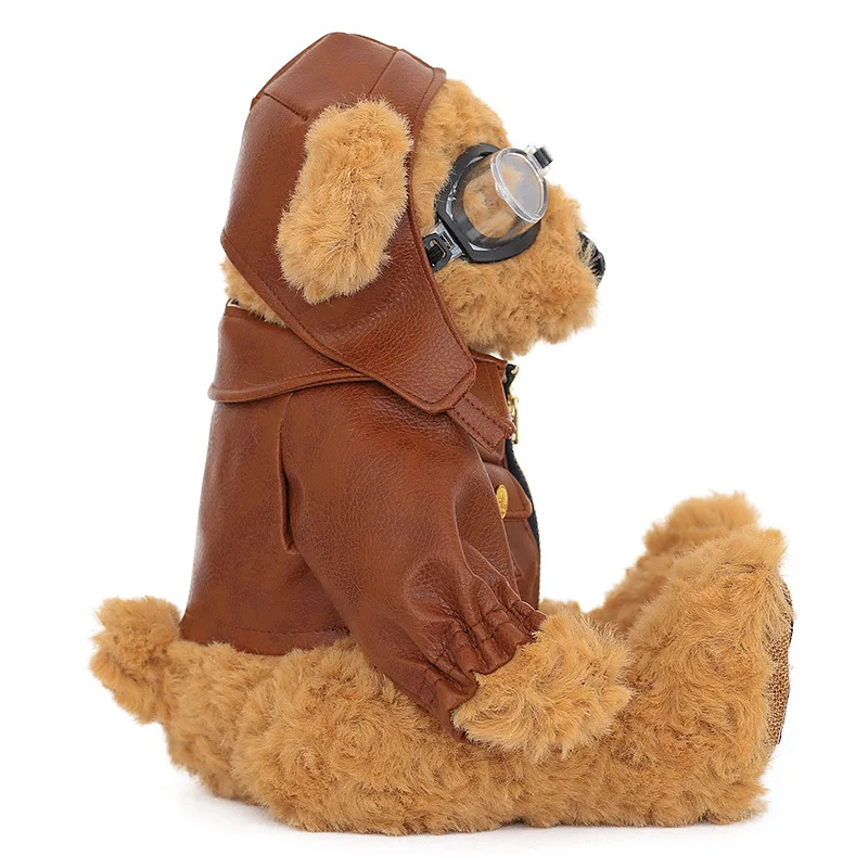 Pilot Bear Motorcycle Rider Teddy Craftsman Ted Plush Toy Stuffed