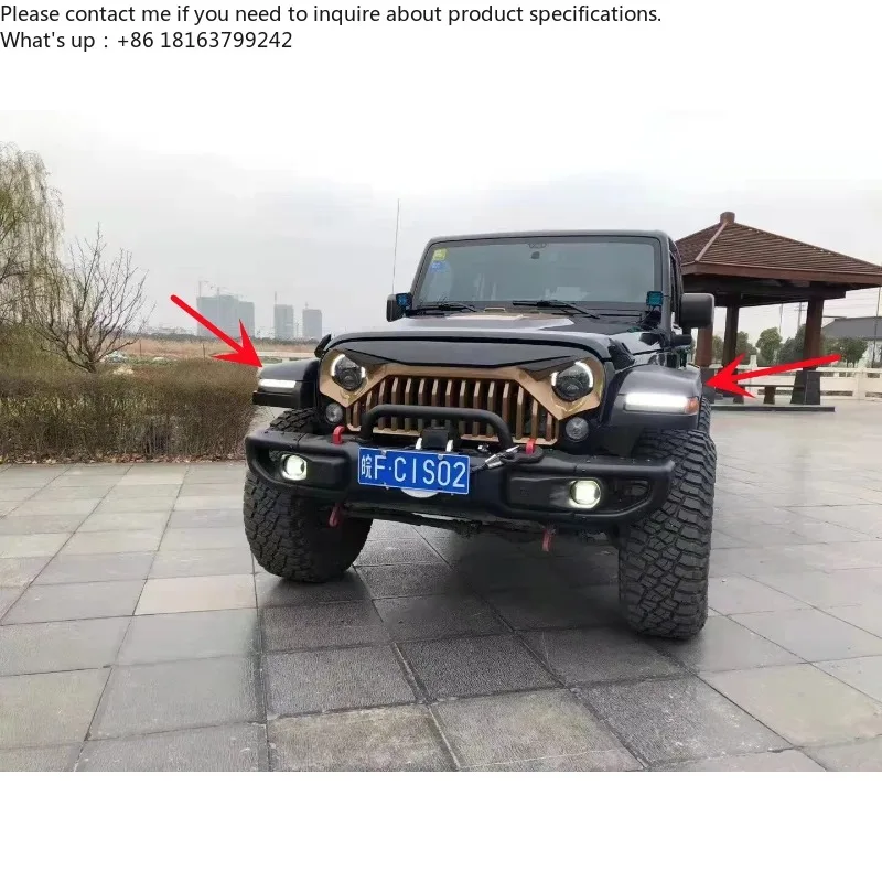 

JK To JL Front Flares Front Wheel With Light Black ABS For Jeep Wrangler JK 2007-2017 K020 NTRIX