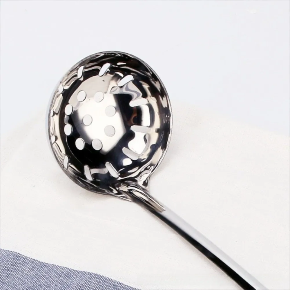 

Stainless Steel Soup Colander Anti Scald Deepened Stainless Steel Ladle Professional Long Handle Kitchen Cooking Utensil