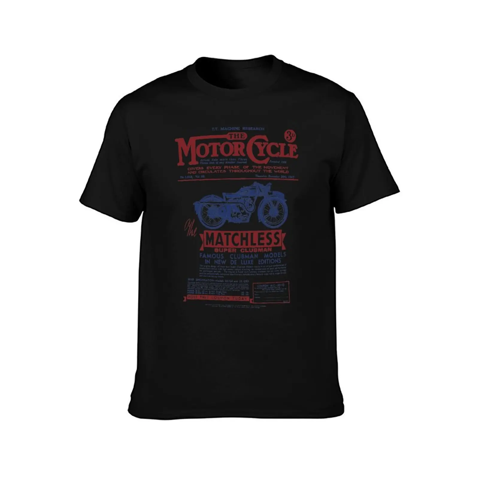 The Matchless Super Clubman T-Shirt, Summer Casual Cotton Tee, Oversized Streetwear Tops, Vintage Graphic Print, 100% Cotton