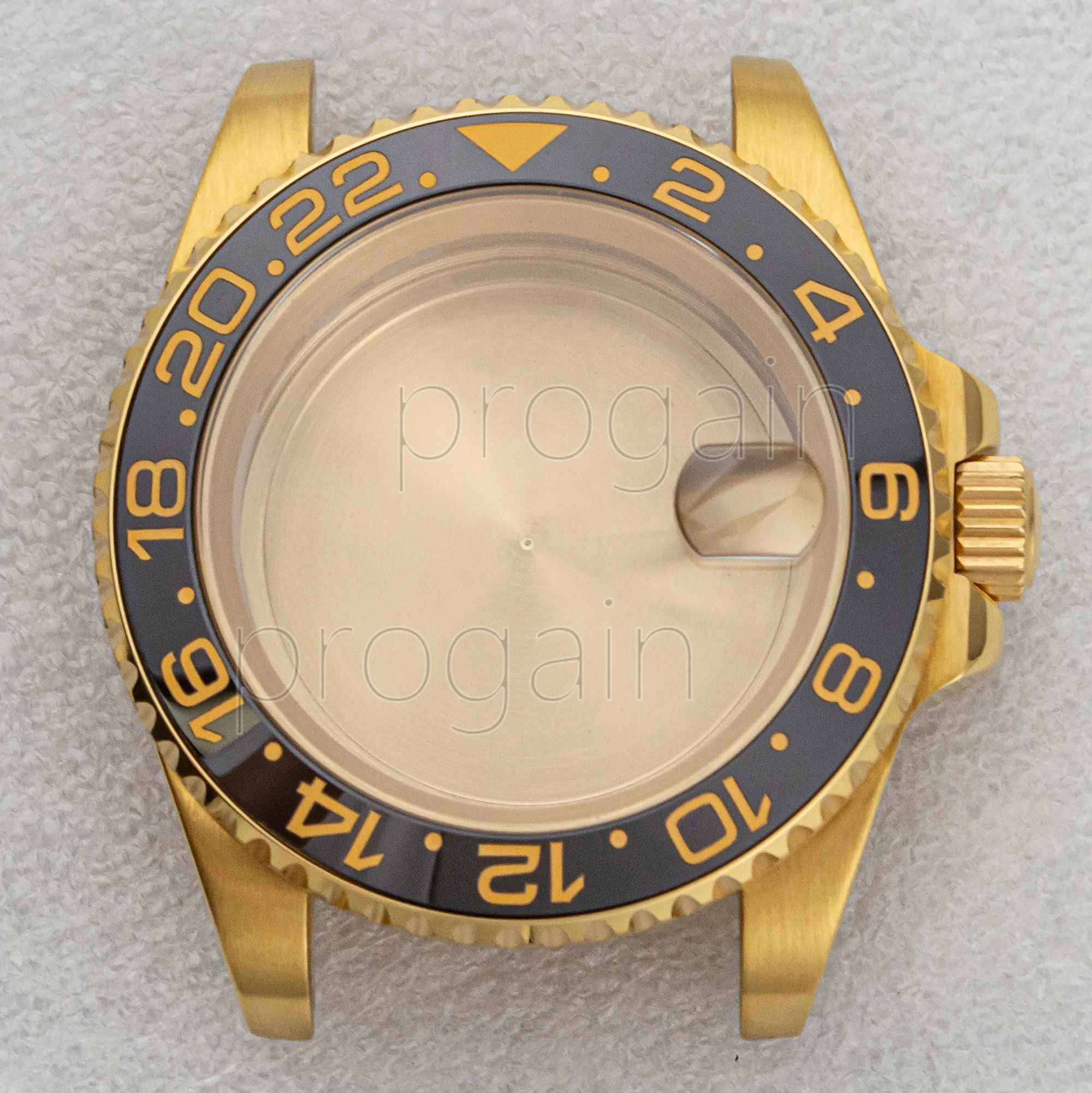 40mm Watch Case PVD Gold/Rose Gold Stainless Steel Waterproof For NH34 NH35 NH36 Automatic Movement SUB GMT Parts 28.5mm Dial