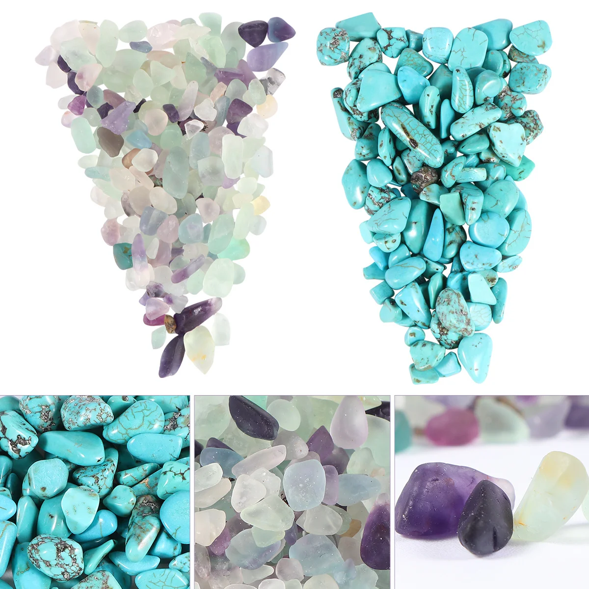 

2Pack Natural Crystal Stones Aquarium Macadam Colorful Decorative Pebbles for Fish Tank Vase Flowerpot Safe Ornament