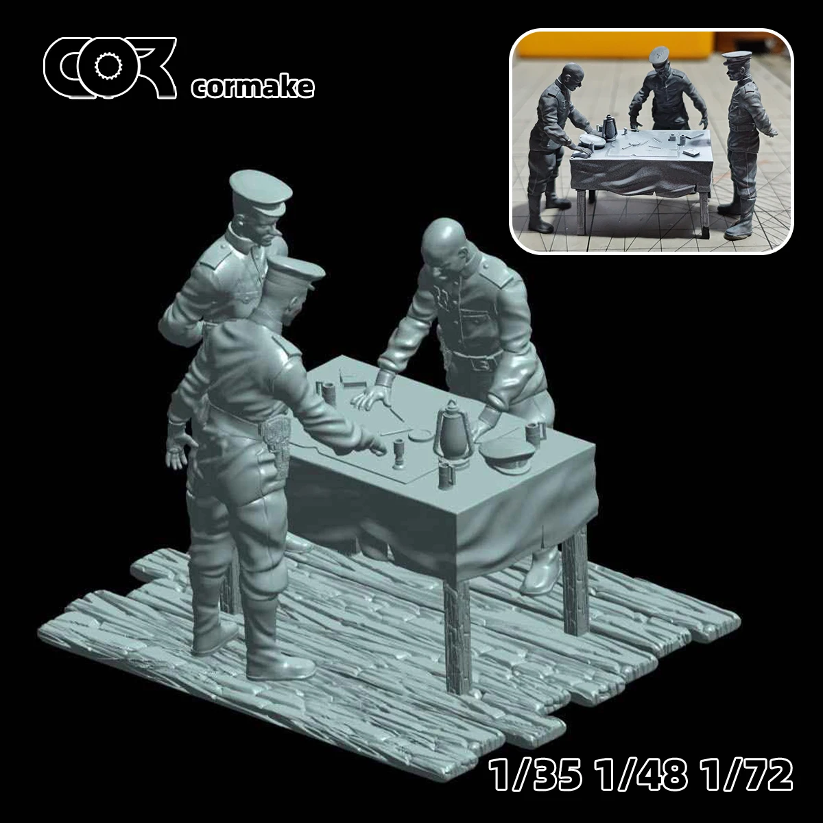 1/35 1/48 1/72 Scale Model Kit 3D Resin Miniature Soldiers Figures Soviet Officers in Meeting Unpainted Unassembled Diorama