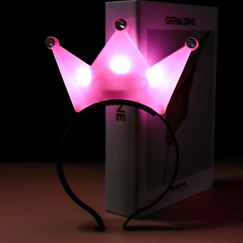 LED lumineuse couronne bandeau lumineux accessoires de fête couronne lumineuse cerceau de cheveux enfants faveurs joyeux Fluorescent anniversaire Concert décor