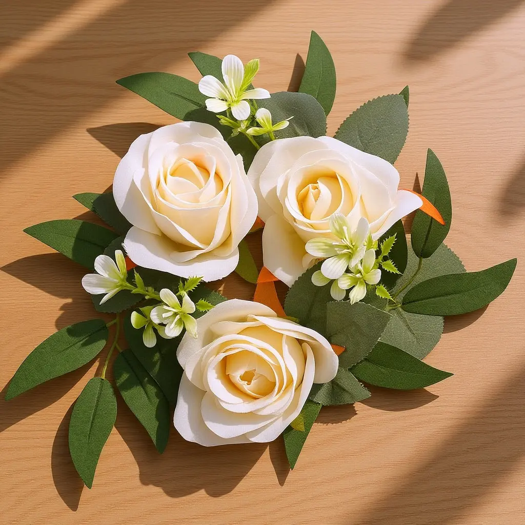 

Искусственный венок-подсвечник с реалистичными розами для свадебного декора, цветочные кольца для столбов