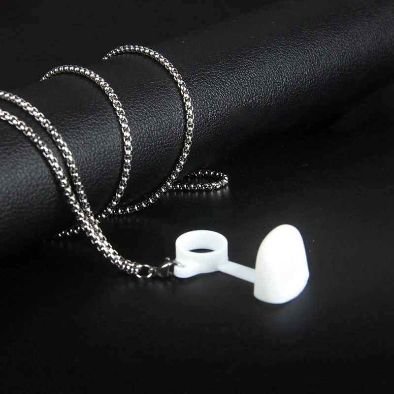 1pcs Universal Stainless Steel Electronic Cigarette Dust Cap Metal Necklace Chain with Silicone Anti Loss Protection Ring view 4