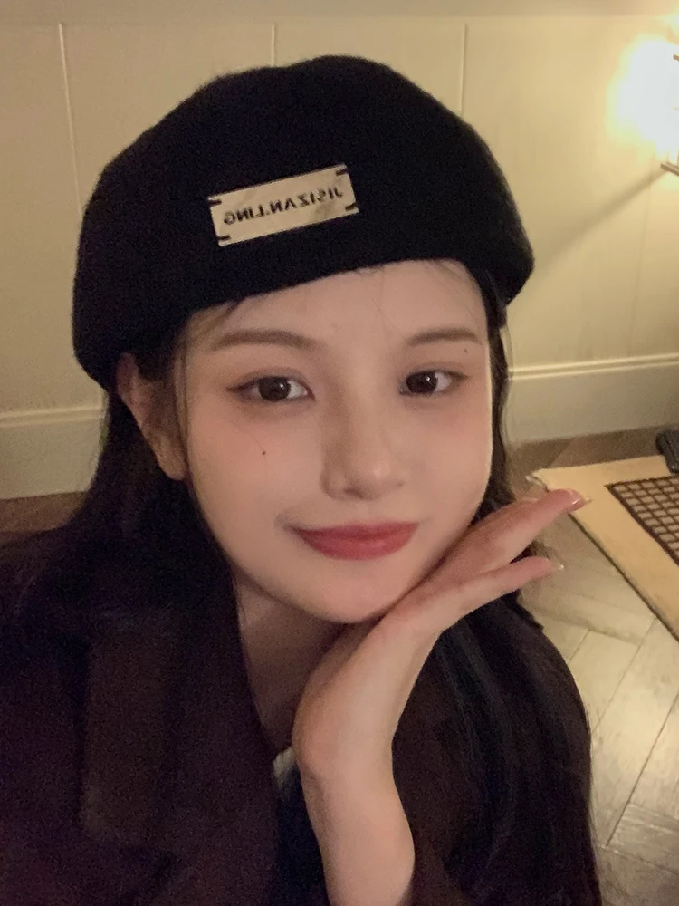 Large Head Size Beret Hat for Women Autumn Winter Fashion Face Slimming Painter Cap Korean Retro Style Trendy Hat Casual Style