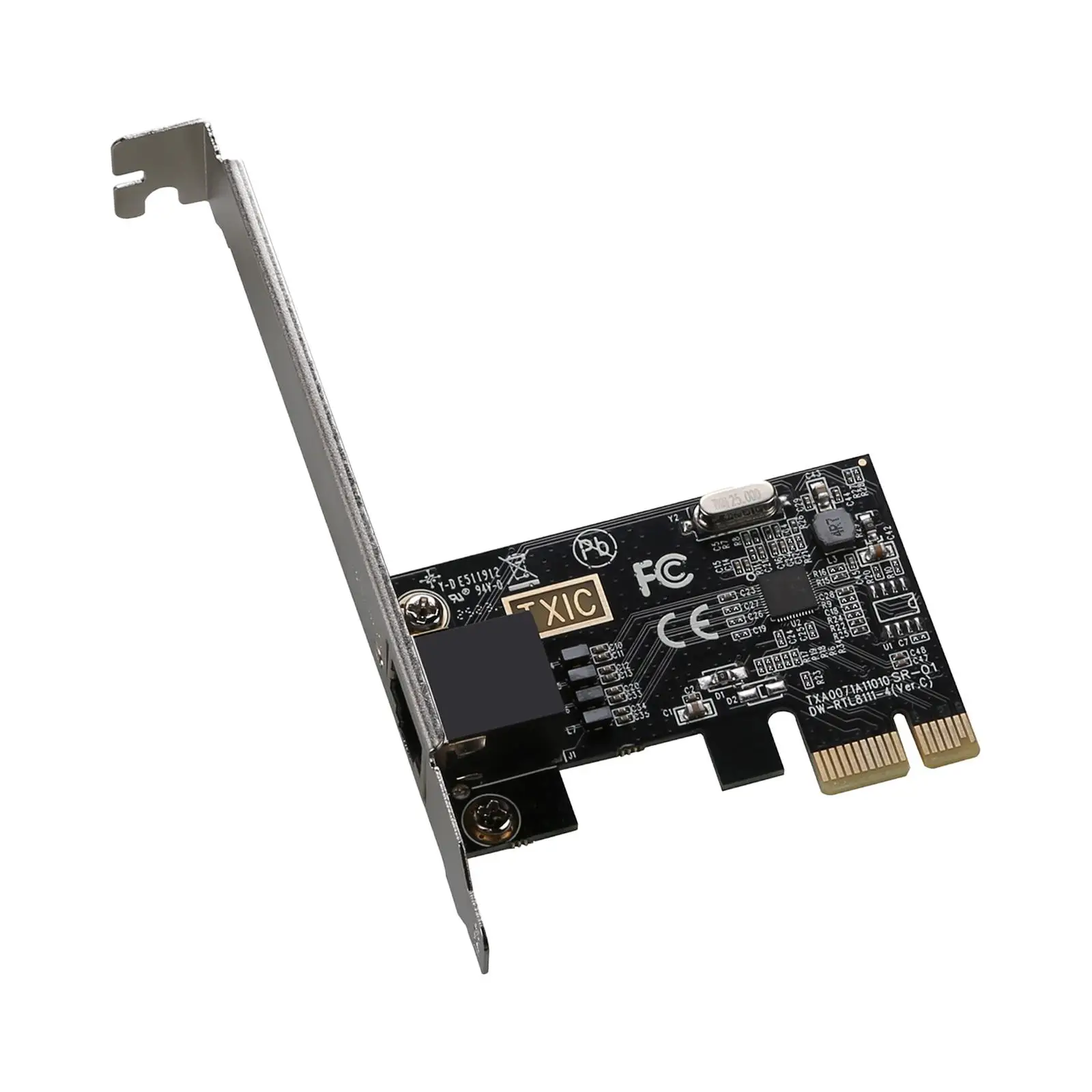 Placa de rede com suporte de perfil baixo, LAN Controller Card, Metal Server, Mini PCIe, Base-t Gigabit, Single Port, 10 Mbps, 100 Mbps, 1000 Mbps, 2500Mbps