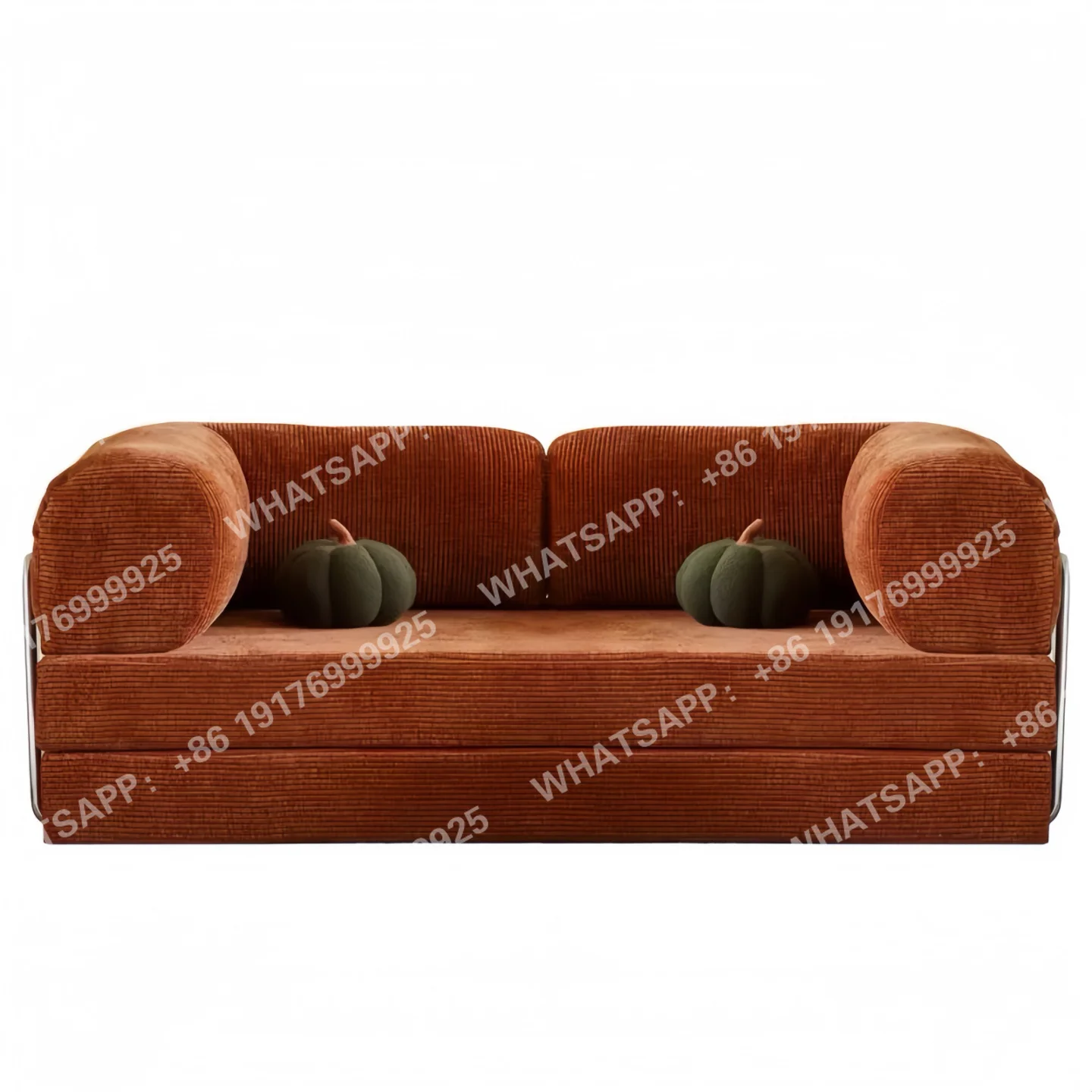 Vintage Compression Sofa Bed, Chenille Memory Foam Foldable 2-in-1 for Small Space, Removable & Washable, Mid-Century Modern