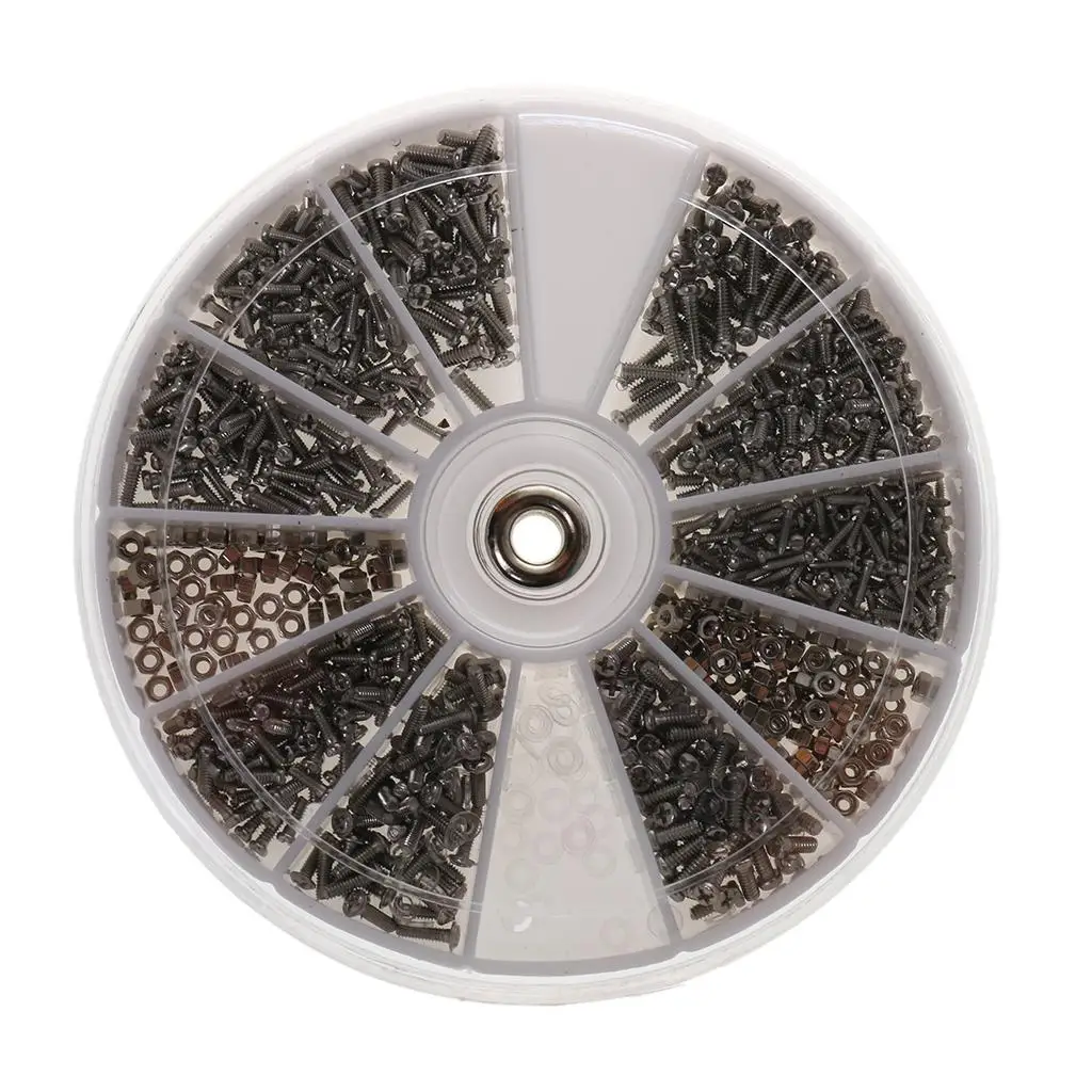 Eyeglass Screw Nut Assortment Kit Iron Material Mixed Size Set for Optical Glasses and Watch DIY Repair