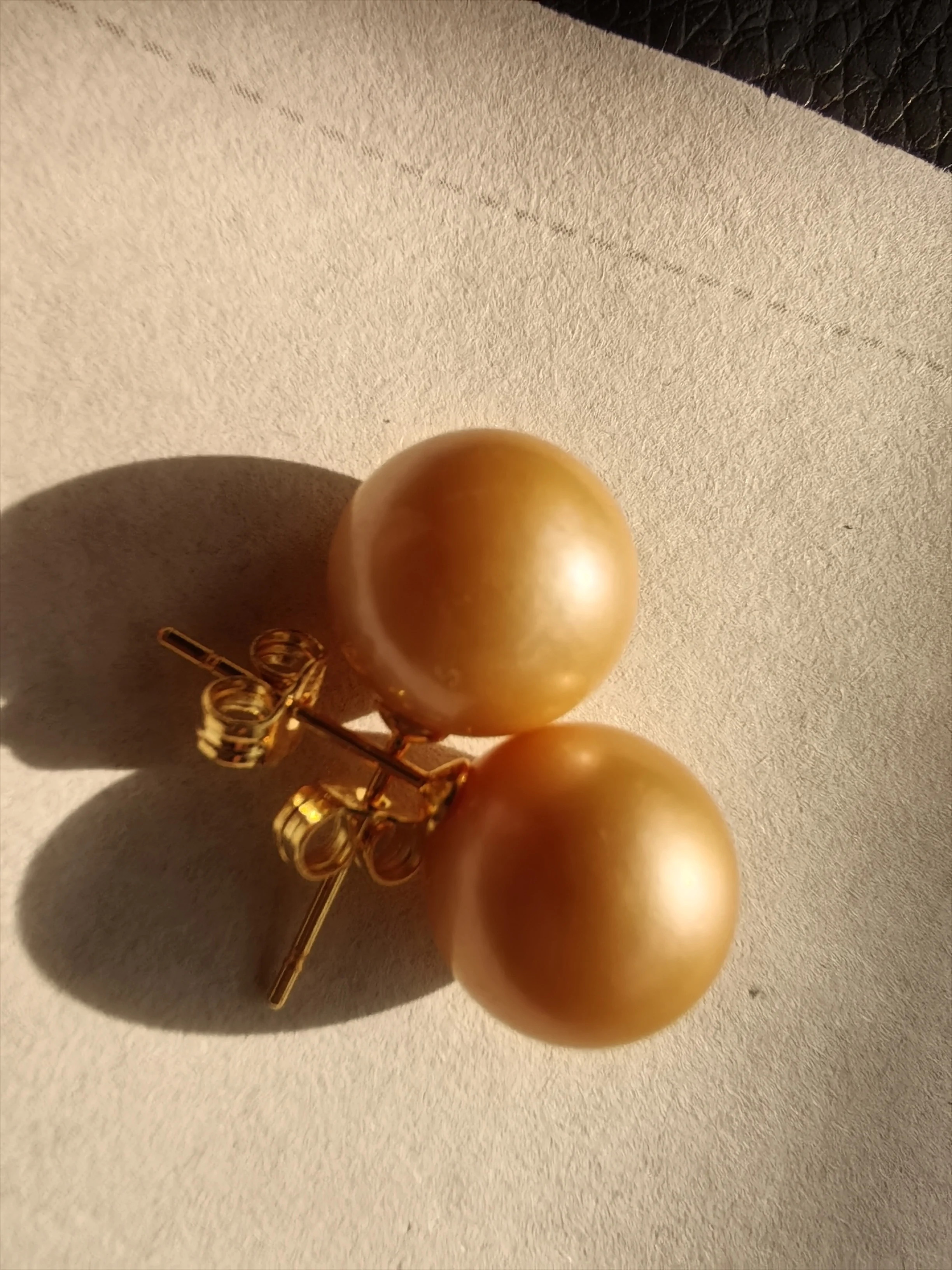 Beautiful Earrings AAAA 9-10mm10-11mm 11-12mm 12-13mm Natural South  Sea Round Pearl Earrings 14k Gold Real Photo