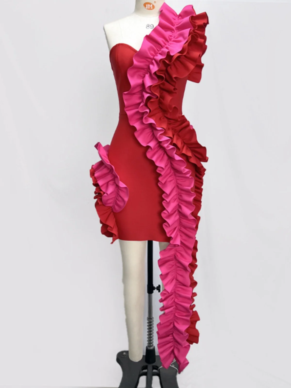 

Новое летнее красное кружевное украшение на одно плечо с запахом Dr Cotail Par Dr Sweet Sle юбка-миди подходит для облегающего платья