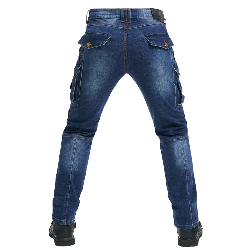 Nouveau Automne Hommes Pantalon Casual DulJeans Mâle Multiple Poches Cargo Pantalon Casual Droite Dimem Jeans fjPlus Taille S-4Xl