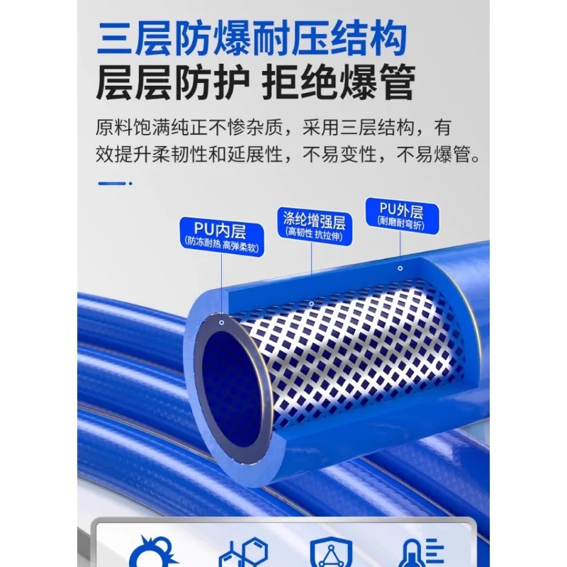 Hose air pump pneumatic compression air compressor explosion-proof high pressure clamp bobbin exhaust pipe PU8/10/12/14 mm