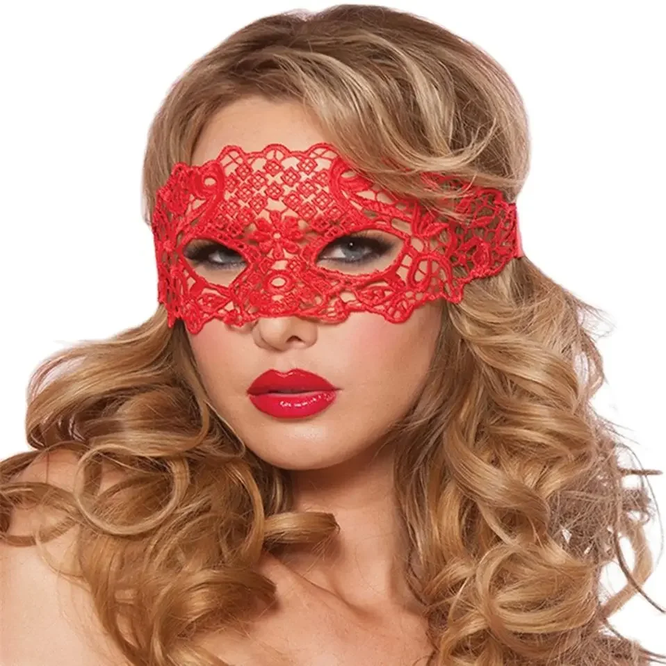 Women Hollow Lace Masquerade Face Mask Sexy Cosplay Prom Party Props Costume Halloween Masquerade Mask Nightclub Queen Eye Mask