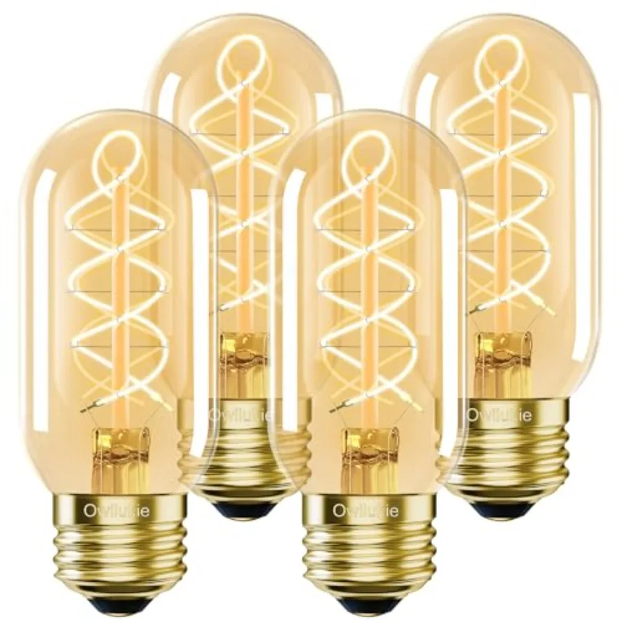 E26 LED Bulb 6W Equivalent 60 watt, Vintage Edison Bulbs, Warm White 2700K Amber E26 Edison Bulb dimmable, Tubular T14 T45 LED