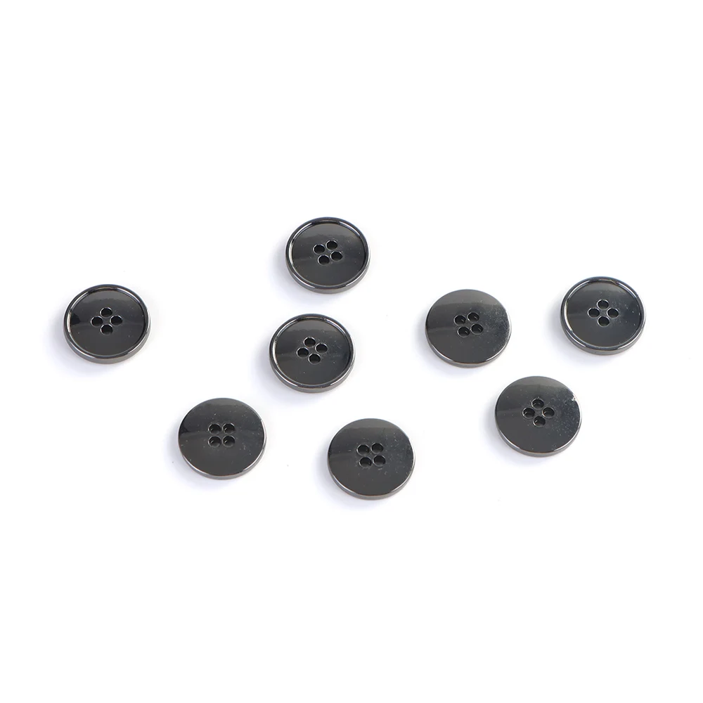 20pcs Gunmetal 15mm Metal Sewing Buttons, 4-Hole Round Buttons for Suits, Shirts, Coats, Clothes, DIY Craft