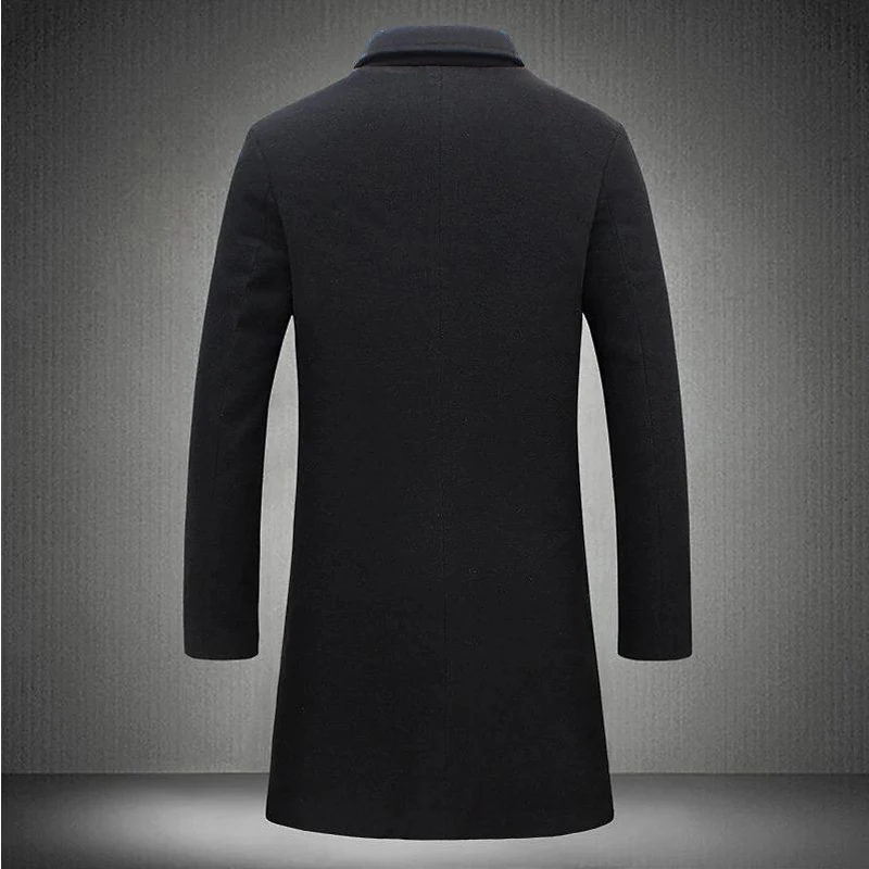 Autumn Winter Men\'s Trench Coats Luxury Male Mid-Long Warm Wool Jackets Casual Mens Business Comfortable Overcoat Clothing