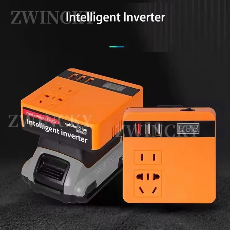 220V Multifunction Intelligent Lithium Battery Inverter Outdoor USB Power Bank For DeWalt Makita Milwaukee Portable Power Source