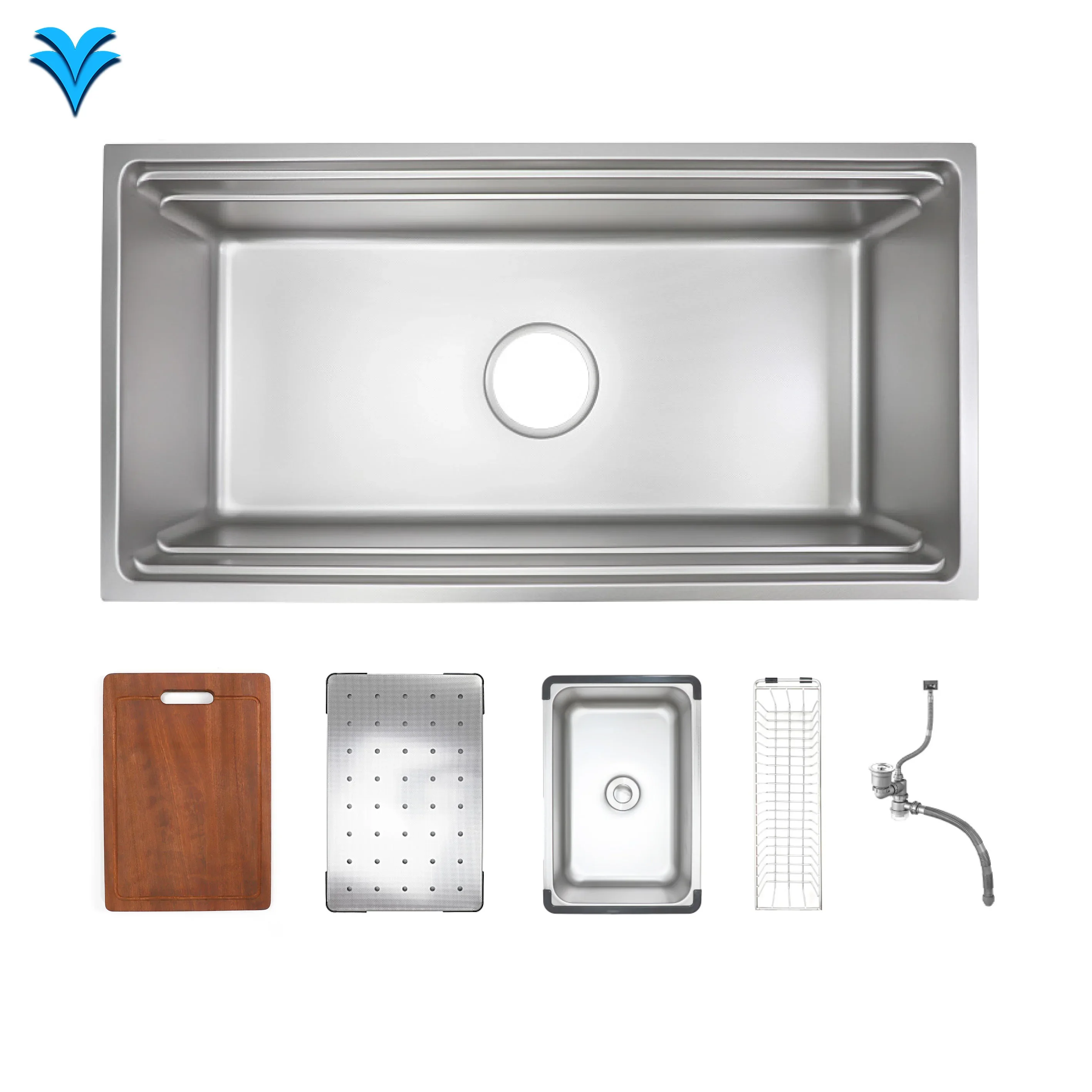 

China Stainless Steel Undermount Kitchen Sink Faucet & Countertop-Premium Kitchen Sinks Big Single Bowl Sink