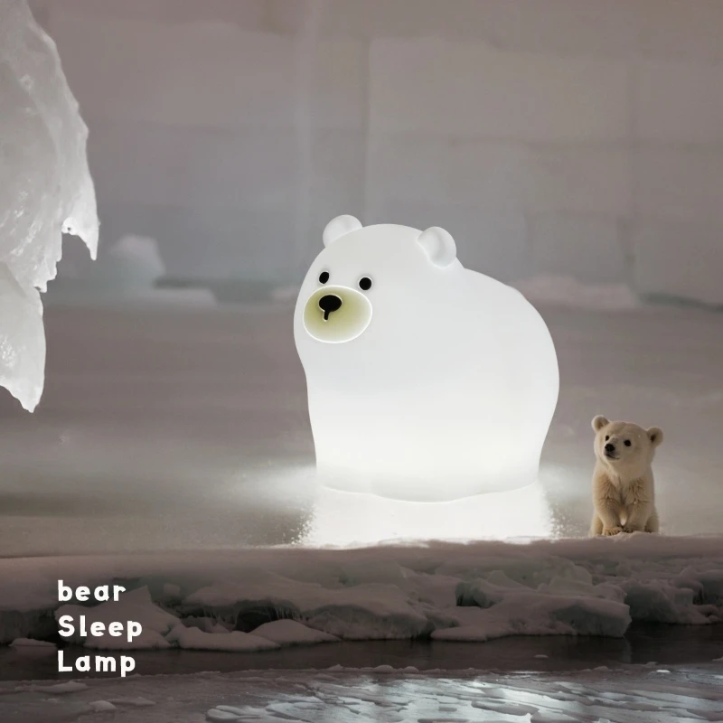 

Little Bear Night Light LED Cartoon Silicone Colorful Lamp Creative Gift Children's Room Bedroom Bedhead USB Atmosphere Lamps