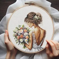 11-Girl Series-Wedding Dress 31-34 DIY Needle Work Cross Stitch counted Cross Stitch Kit 28ct 14ct 32ct Metallic cotton aida