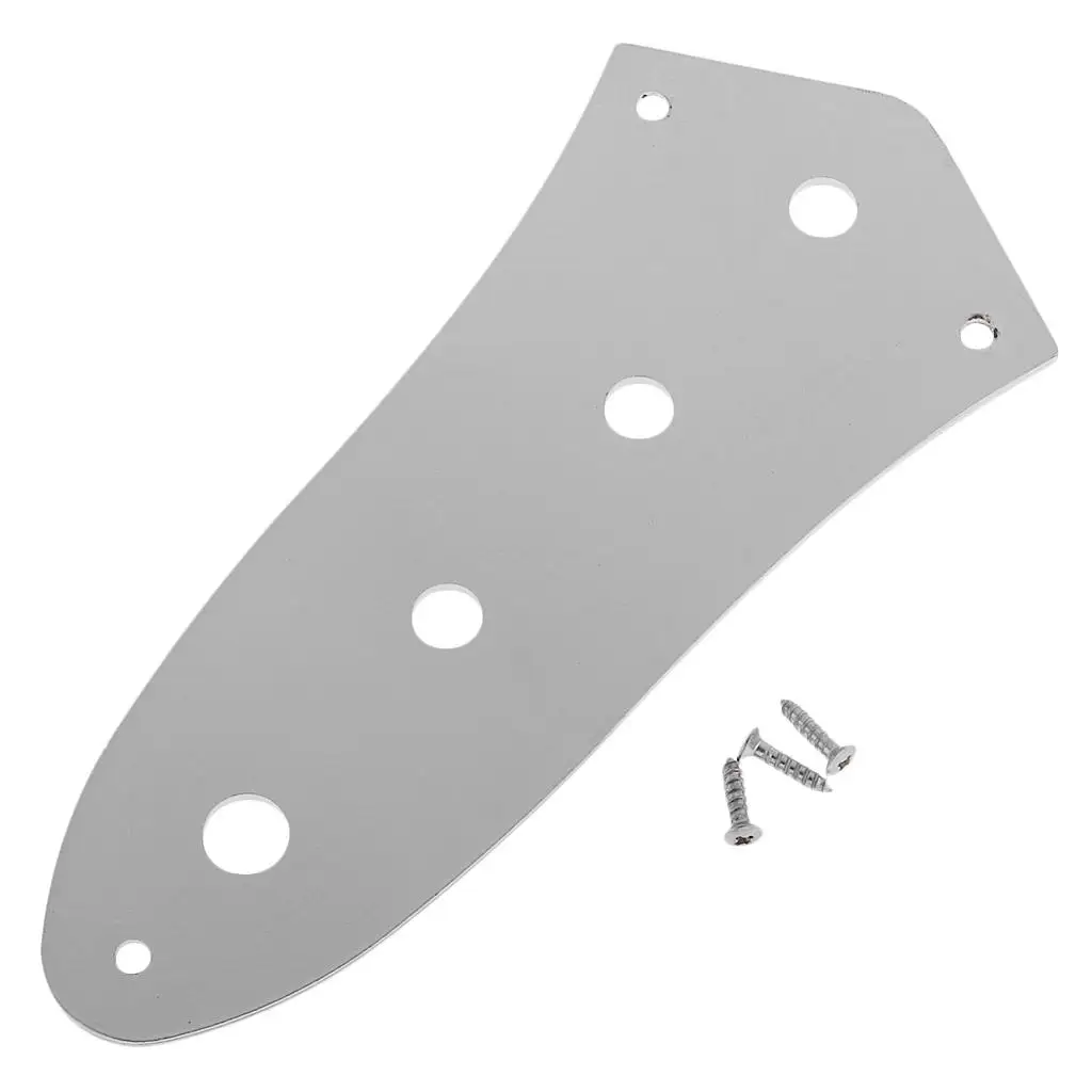Iron Wood Bass Control Plate Silver Color Replacement Parts for Jazz Bass Guitar 4 Hole Loaded Assembly