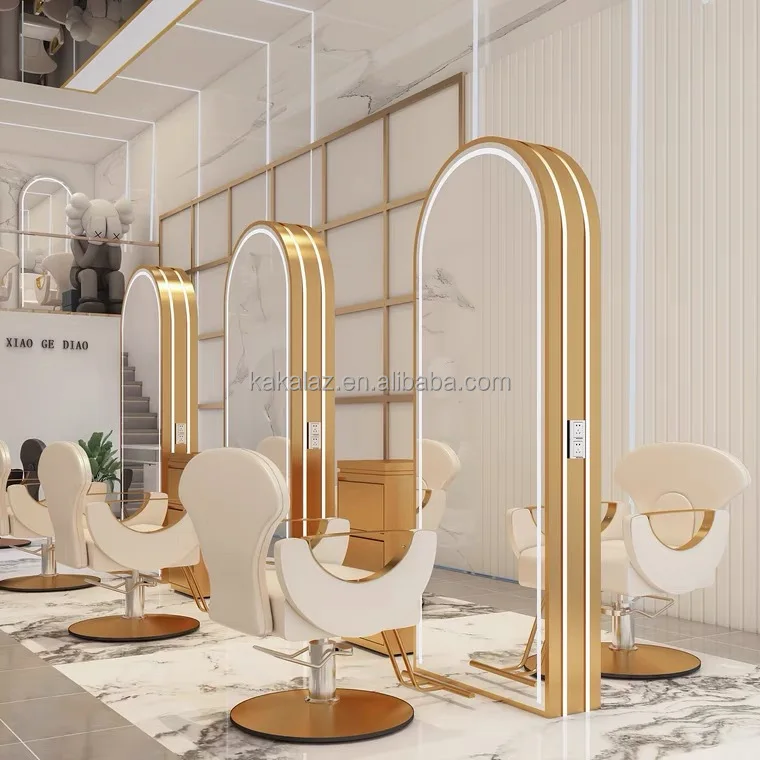 

Beauty Salon Mirrors With Led Light Diamond Salon Mirror Furniture Mirror for Salon Hair Braids