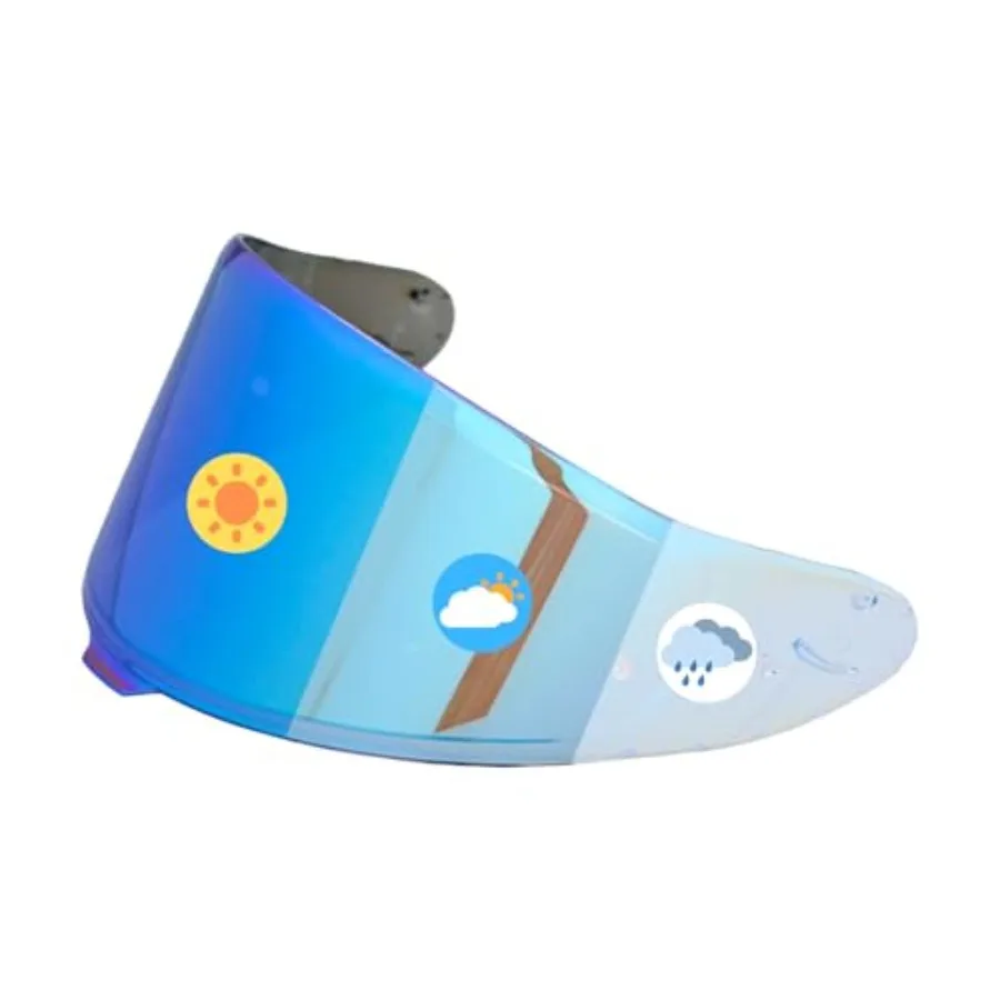 

Photochromic Visor for Motorcycle Helmets: Polycarbonate, Smoke Gray, Auto-Darkening UV Protection