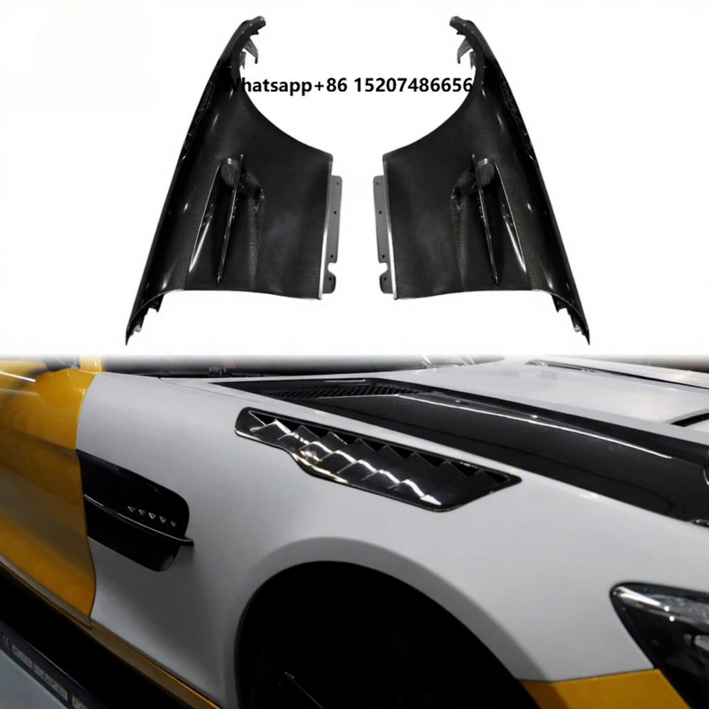 Dry Carbon Fiber PRO Style High Polished 3D CNC Milled Autoclave Cured Car Front Mudguards  AMG GT Upgrade Fenders