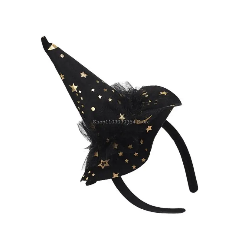 ハロウィーンパーティーウィッチハットヘッドバンドスパイダーウェブウィザードキャップアダルトキッズヘッドピース