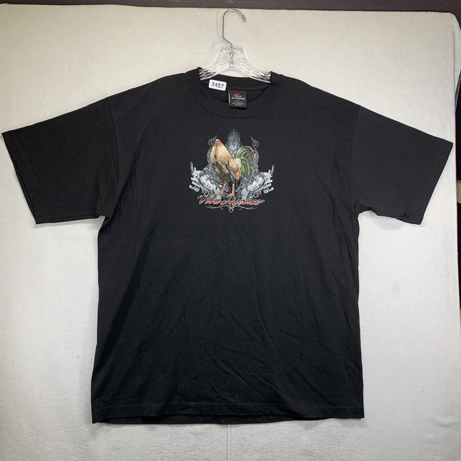 Chicano T Shirt Mens XL Viva Mexico Mexican Culture Fighting Cock CH