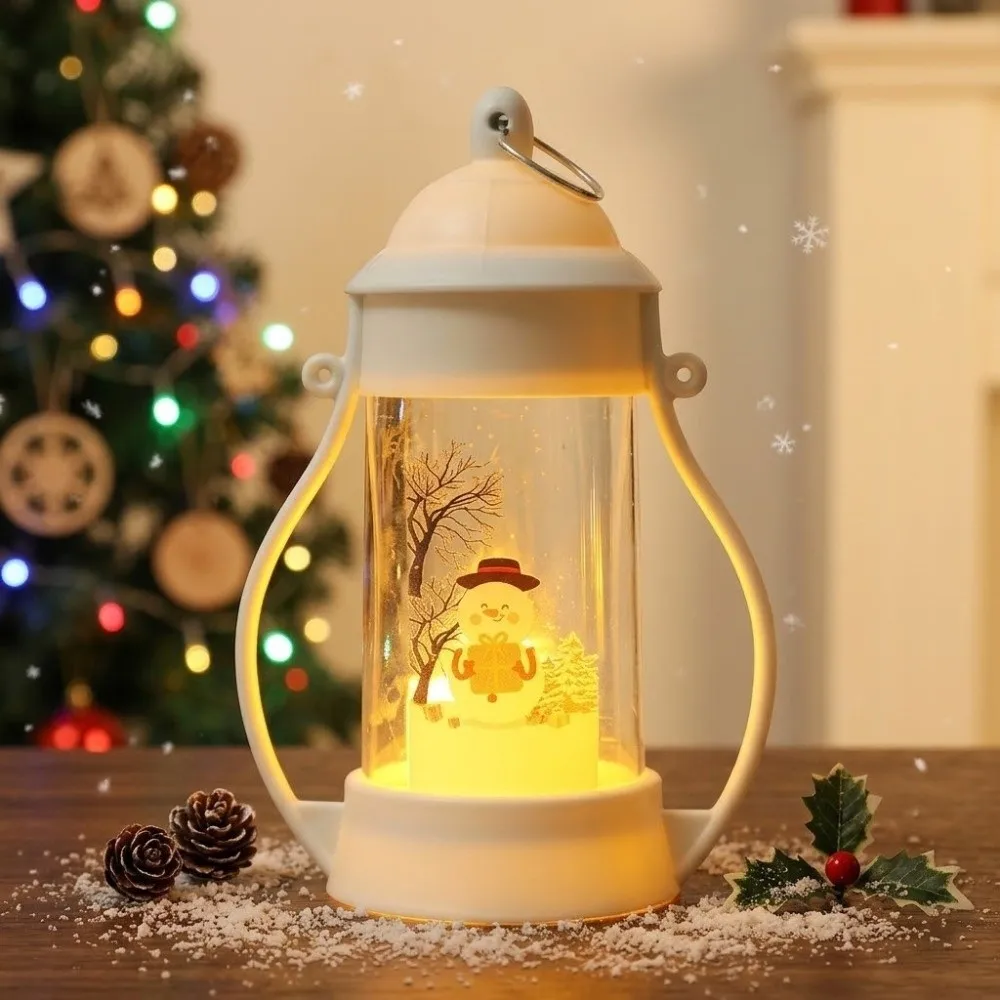 Creative Santa Claus Christmas Lantern Durable Glowing Christmas Wind Lamp Elk With Hook Desktop Christmas Lamp Holiday