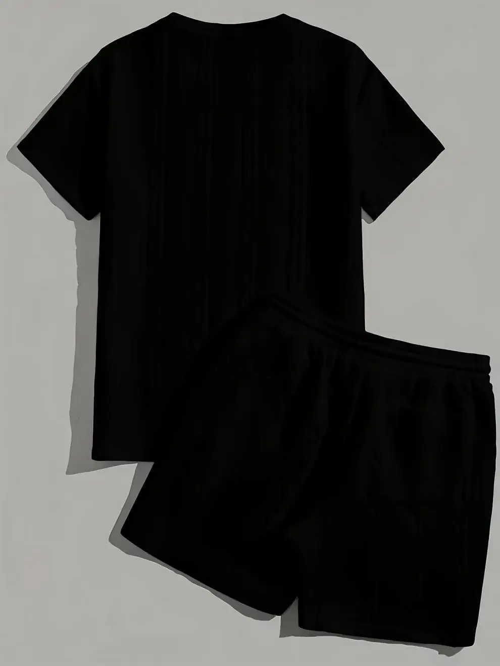 Men's Stylish Solid Pajama Set Short-Sleeve T-Shirt And Elastic Shorts Fashionable Sleepware And Loungewear Can Be Worn Outside