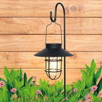 Retro Solar Lantern Lamp Vintage with Tungsten Bulb Hanging Tent Lamp Portable Waterproof Landscape Light Backyard Landscape