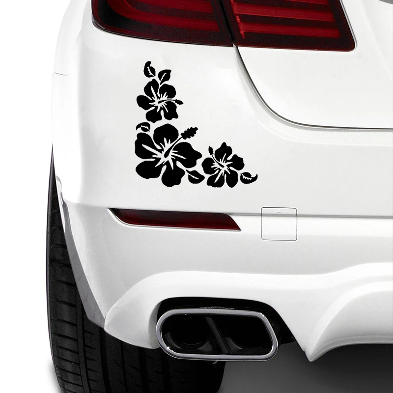 4Pcs/Set Hawaiian Hibiscus Flower Waterproof Vinyl Sticker 14cm For Motorcycle Helmet Body