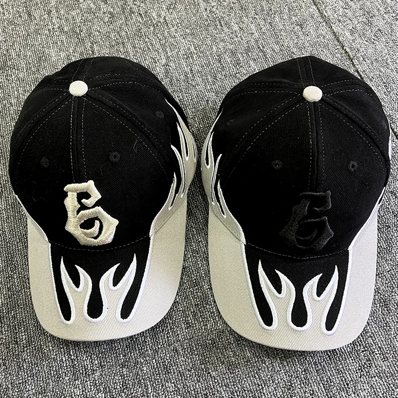 Star with Hip Hop Hat Best-selling High Street Fashion Flame Baseball Cap Outdoor Street Cool Tide Brand Sun Shield Caps