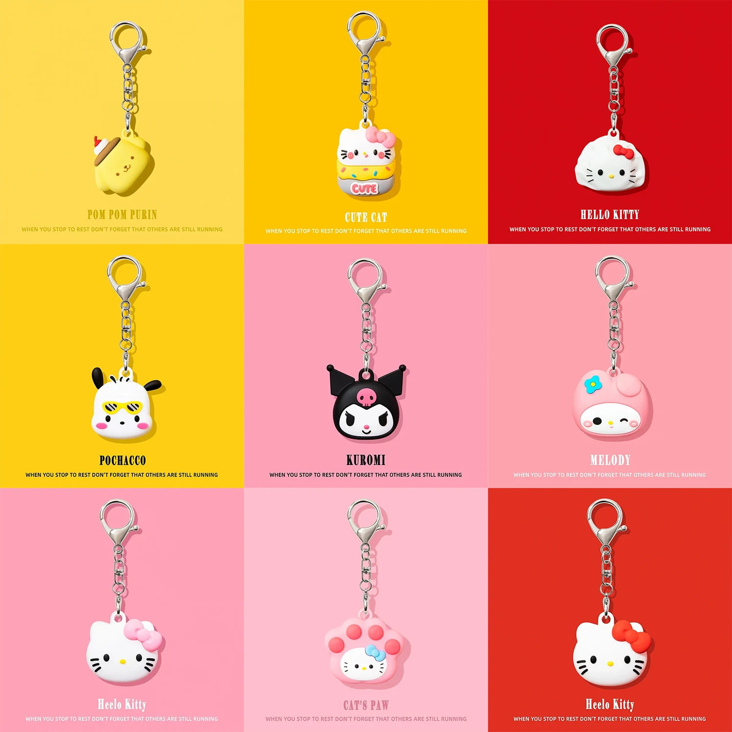 Cute Cartoon Silicone Case for AirTag Shockproof Protective Keychain Cover