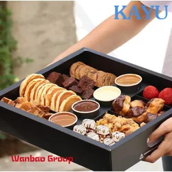 Custom  Customized Wholesale Black Party Chocolate Favorite Box Grazing Box Catering Packaging Platter Box With Clapboard